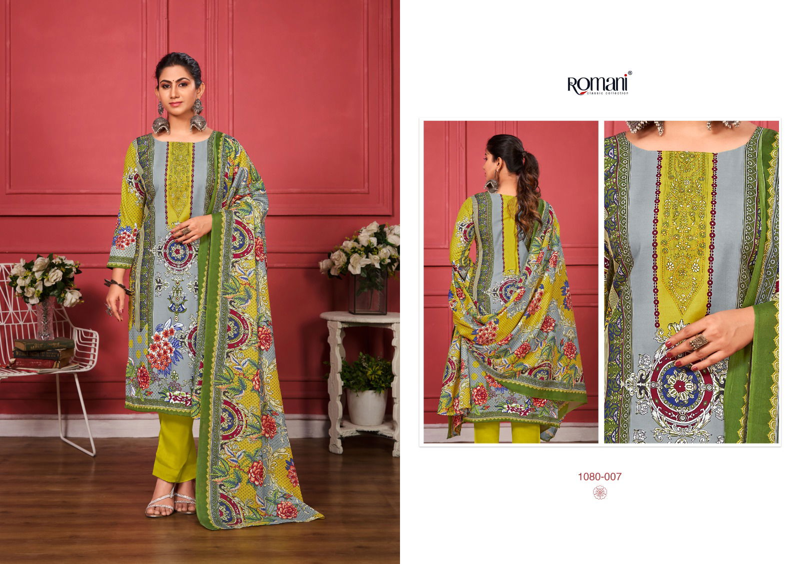 Romani Zareena Designer Soft Cotton Dress Material
